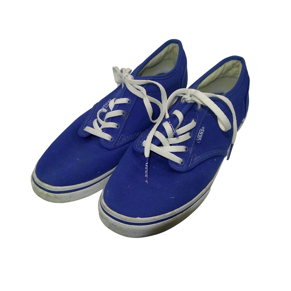 Vans Canvas Blue Sneakers Women's Shoes Lace Up Low Top Casual Comfort 7.5